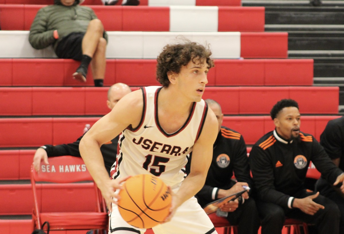 JSerra’s Aidan Fowler scored 31 points in a win over Eastvale Roosevelt on Nov. 28, 2023.